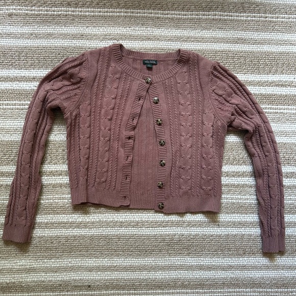 wild fable Sweaters - Wild Fable Button Down Long Sleeve Sweater Cropped Dusty Rose M